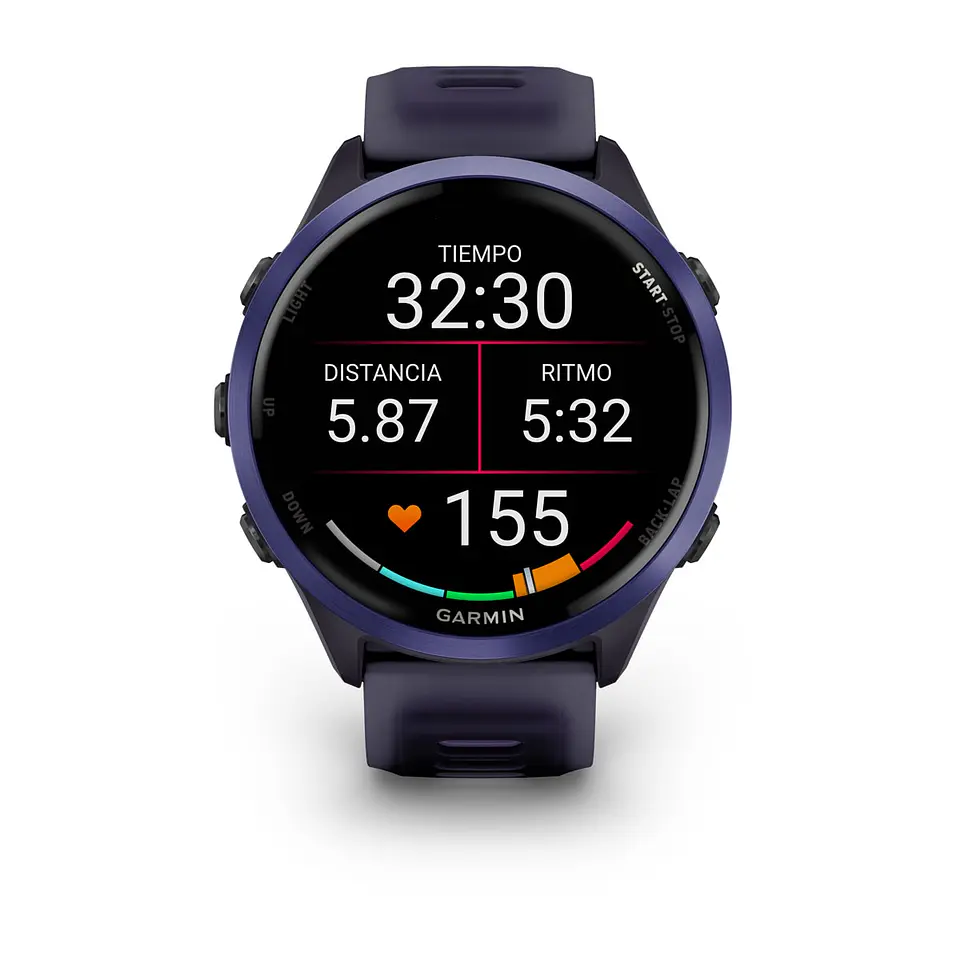 Garmin Forerunner® 570 - 47mm - Aluminio índigo con correa en índigo/morado imperial traslúcido 6