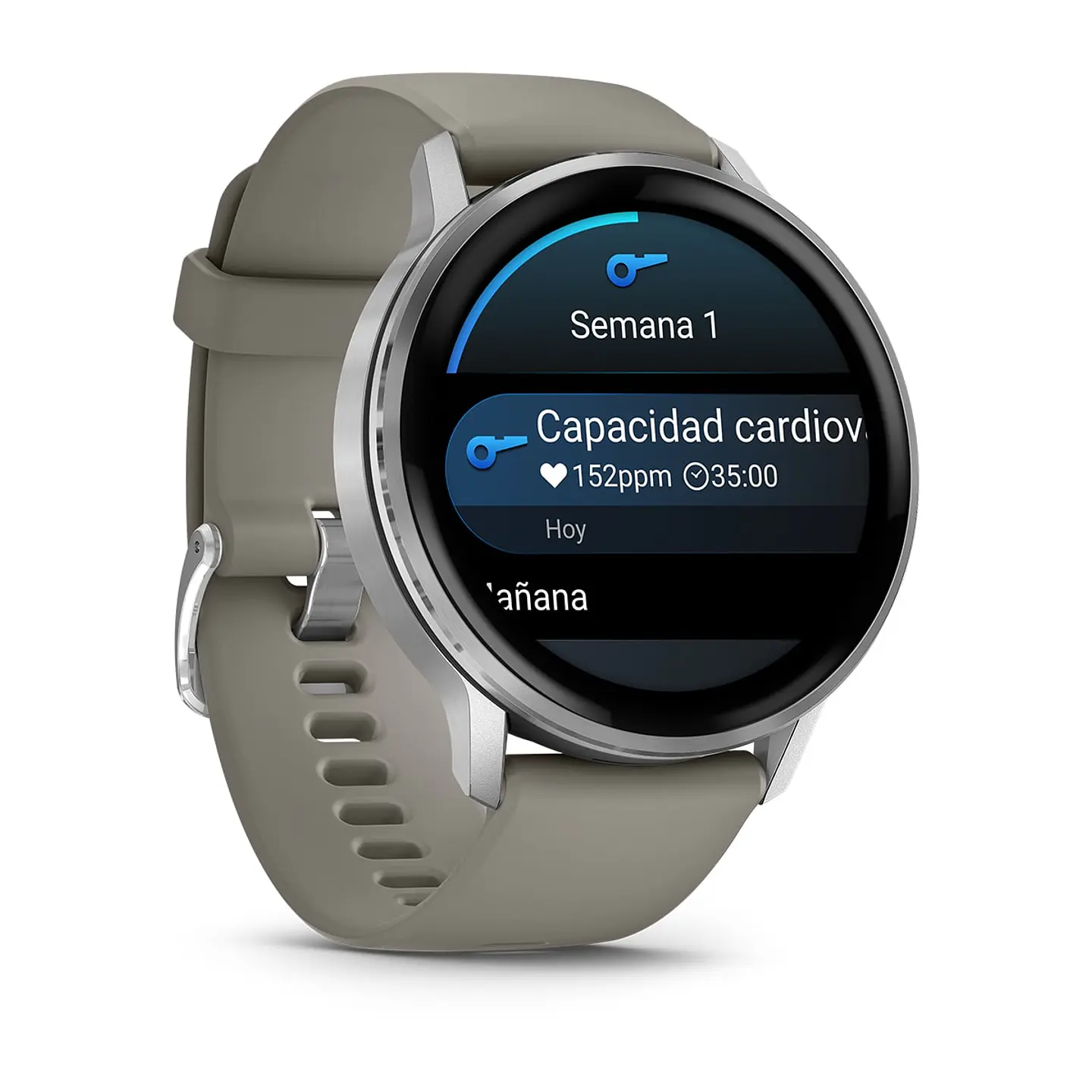 Garmin Venu® 4 - 45 mm - Plata con correa de silicona gris plateado 3