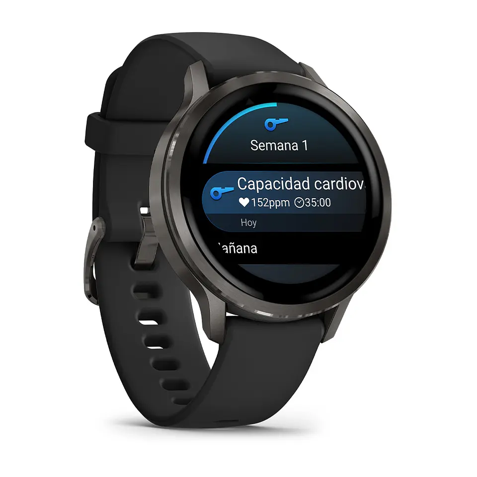 Garmin Venu® 4 - 41 mm - Gris con Correa de silicona negra 3