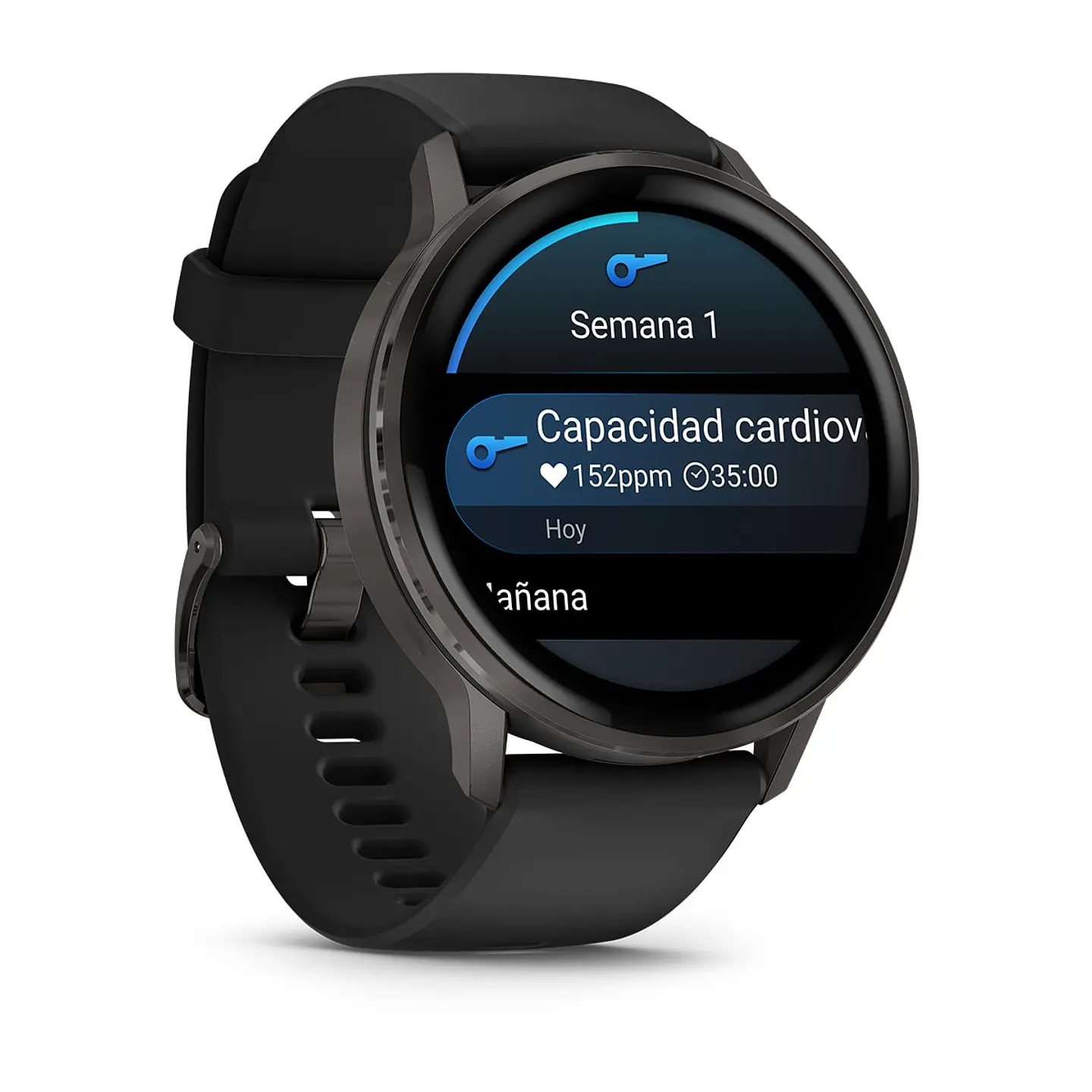 Garmin Venu® 4 - 45 mm - Gris con Correa de silicona negra 3