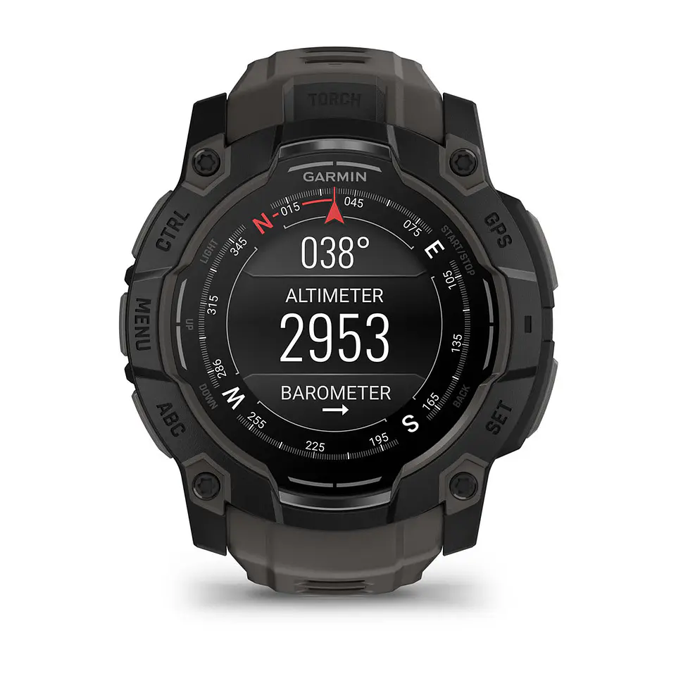 Garmin Instinct® 3 – 50 mm, AMOLED - Negro con correa gris marengo 8