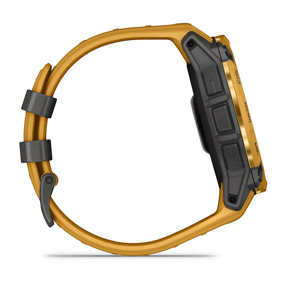 Garmin Instinct® 3 – 50 mm, Solar - Amarillo ocre con correa en Amarillo ocre/gris 5