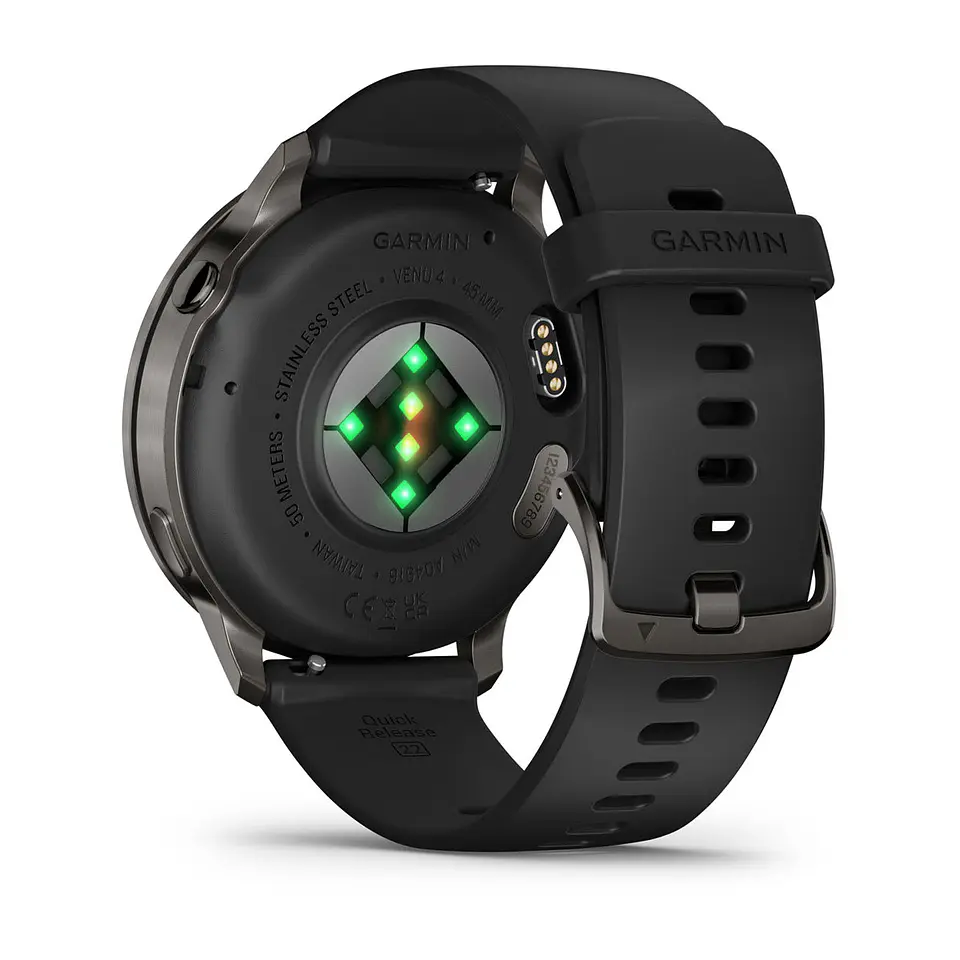 Garmin Venu® 4 - 45 mm - Gris con Correa de silicona negra 7