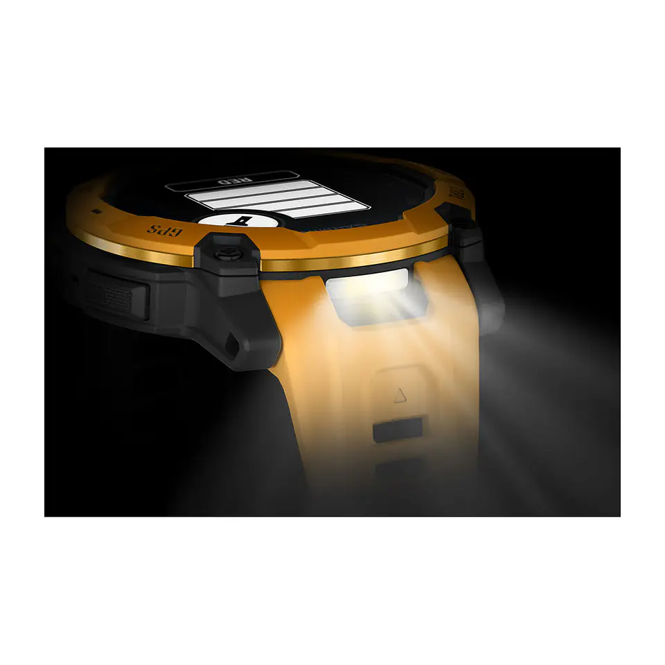 Garmin Instinct® 3 – 50 mm, Solar - Amarillo ocre con correa en Amarillo ocre/gris 6