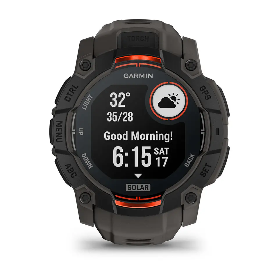 Garmin Instinct® 3 – 50 mm, Solar - Negro con correa gris marengo 13