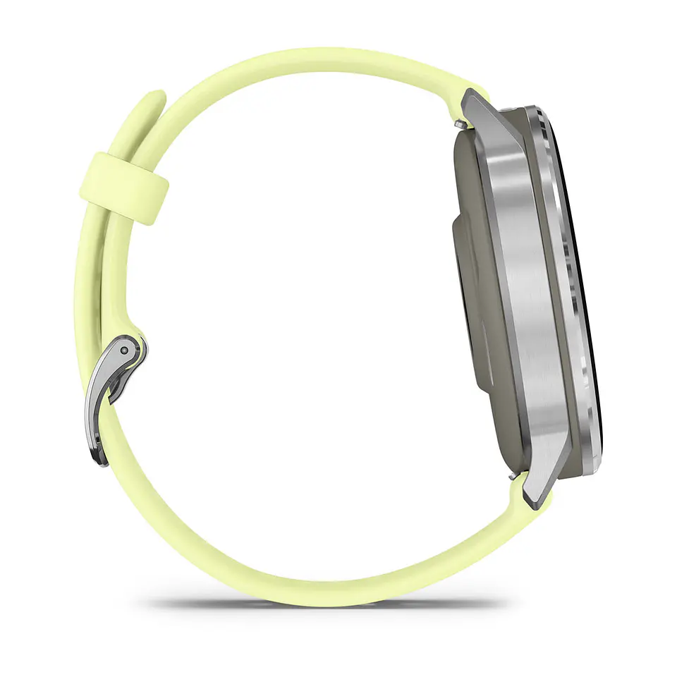 Garmin Venu® 4 - 45 mm - Plata con correa de silicona amarillo verdoso 5