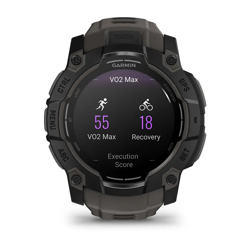 Garmin Instinct® 3 – 50 mm, AMOLED - Negro con correa gris marengo 14