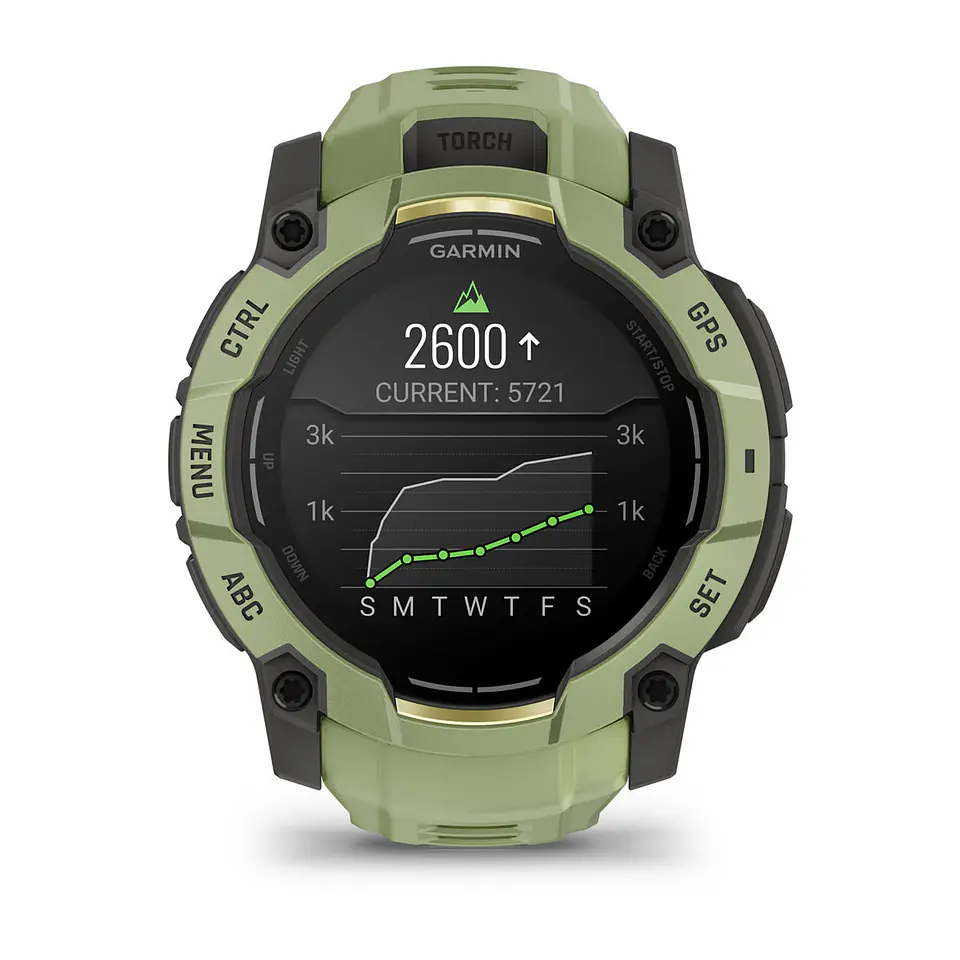 Garmin Instinct® 3 – 50 mm, AMOLED - Verde helecho con correa en verde helecho 9