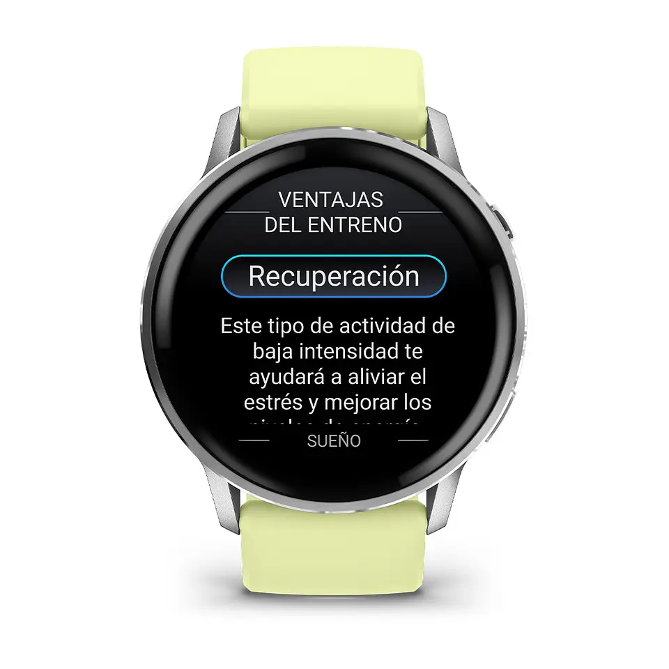 Garmin Venu® 4 - 45 mm - Plata con correa de silicona amarillo verdoso 6