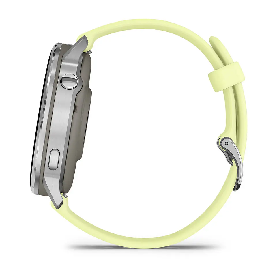 Garmin Venu® 4 - 45 mm - Plata con correa de silicona amarillo verdoso 8