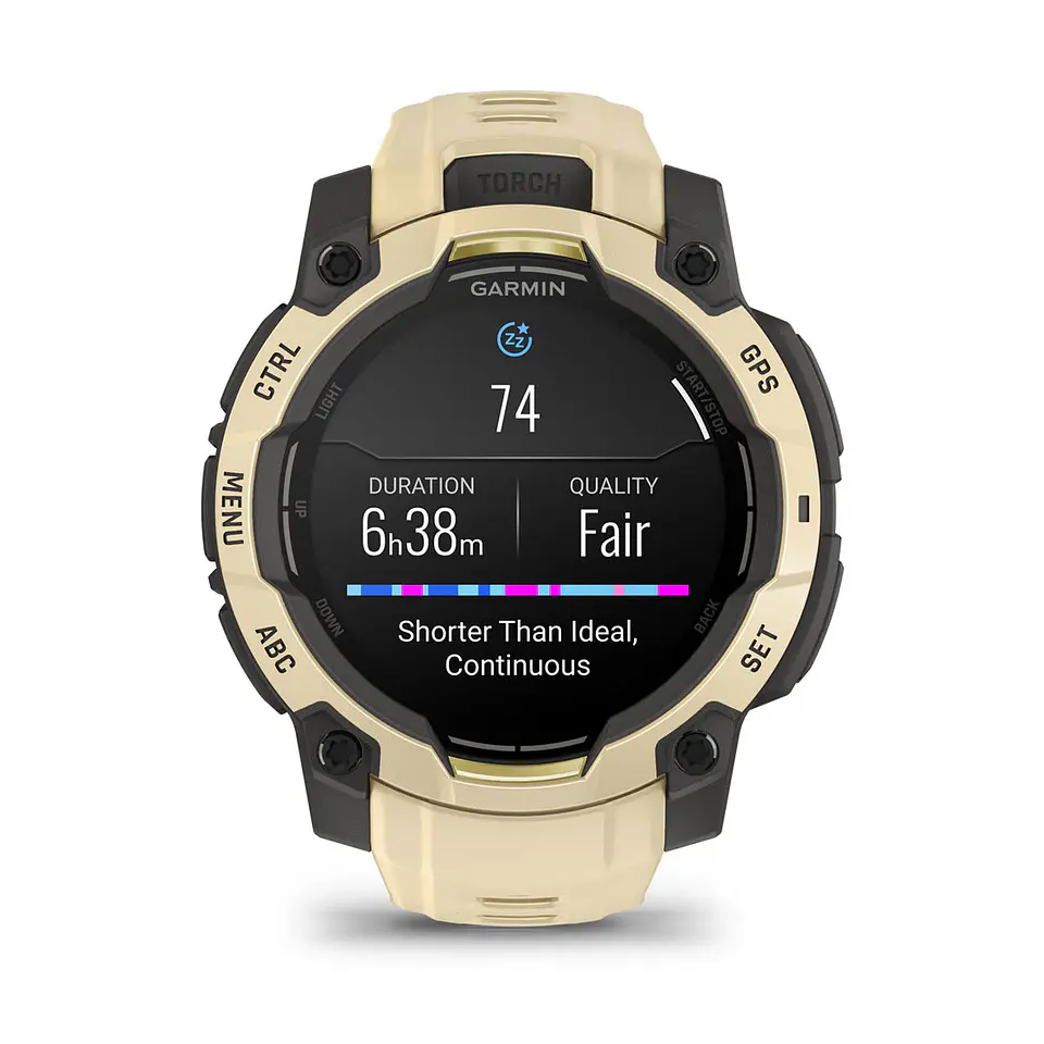 Garmin Instinct® 3 – 45 mm, AMOLED - Cuarzo citrino con correa en cuarzo citrino 10