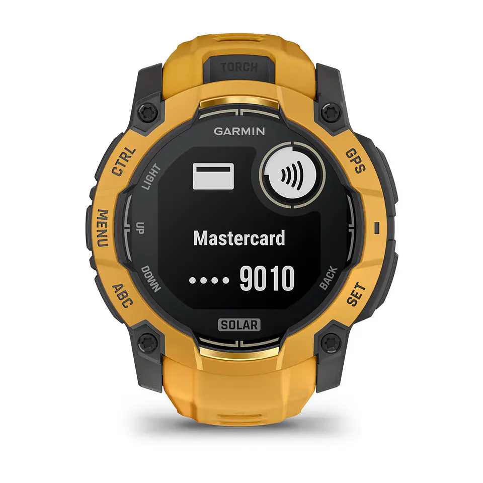 Garmin Instinct® 3 – 50 mm, Solar - Amarillo ocre con correa en Amarillo ocre/gris 14