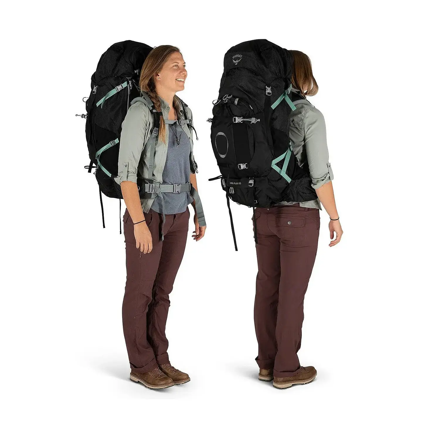 Mochila Trekking Ariel Plus 85 Mujer Black Osprey 3