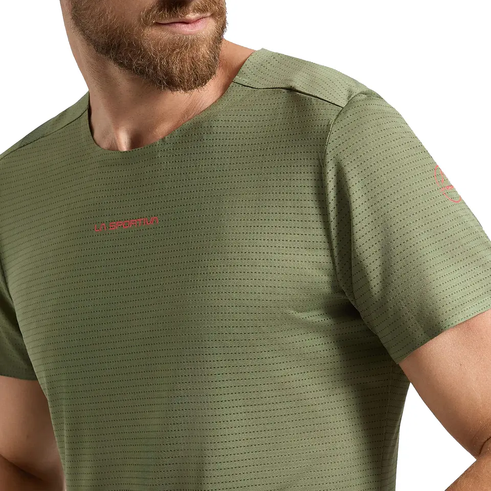 Polera Pure Hombre Cypress/Mountain Red La Sportiva 5