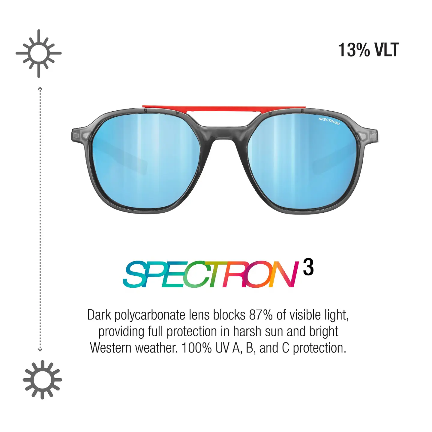 Lente Slack Spectron 3+ Black / Crystal Julbo 3
