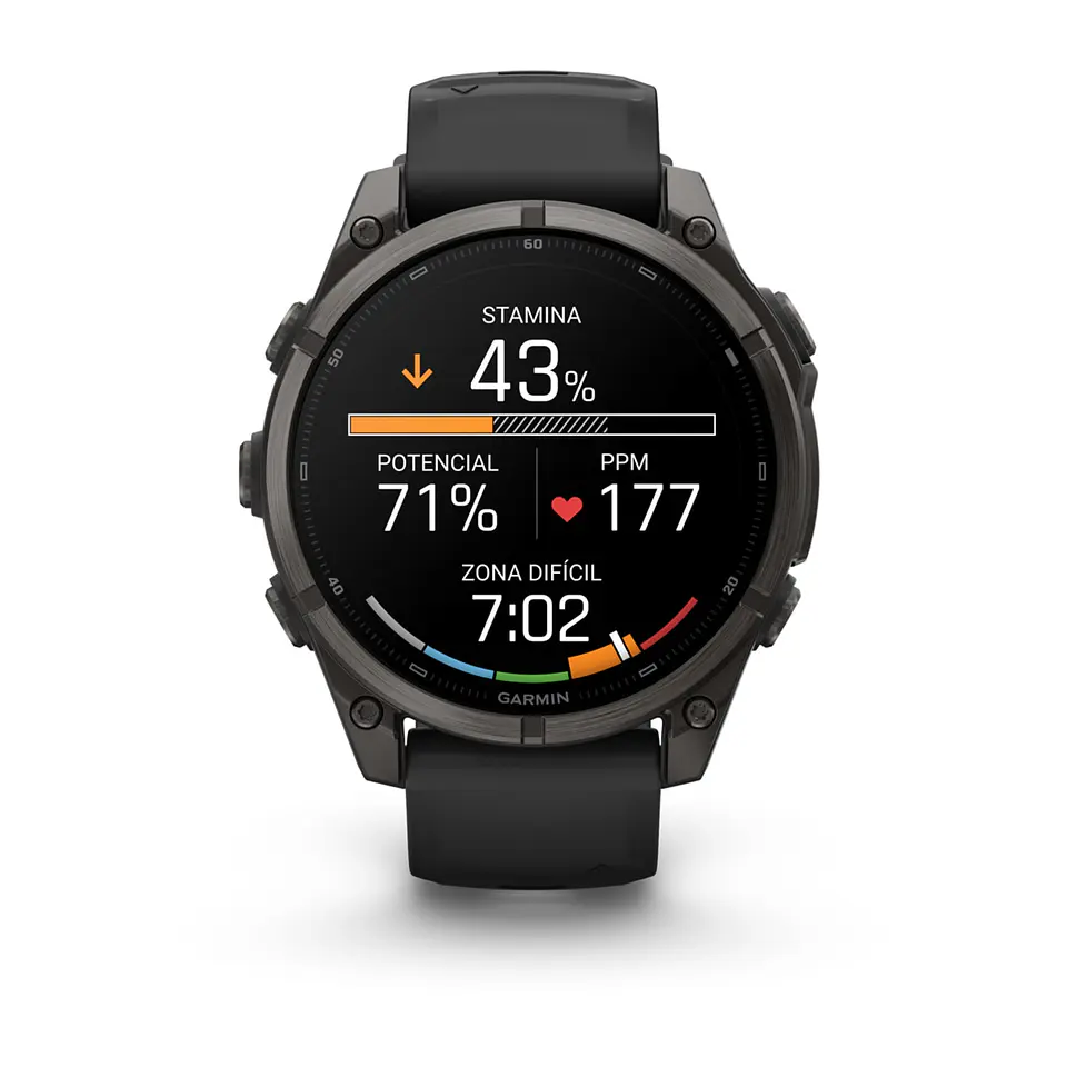 Garmin fēnix 9 47 mm – Titanio DLC, correa negra 6