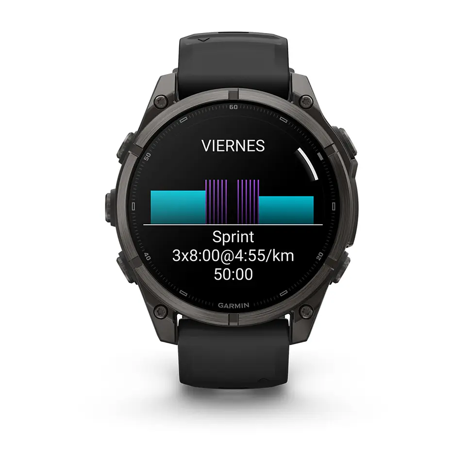 Garmin fēnix 9 47 mm – Titanio DLC, correa negra 8