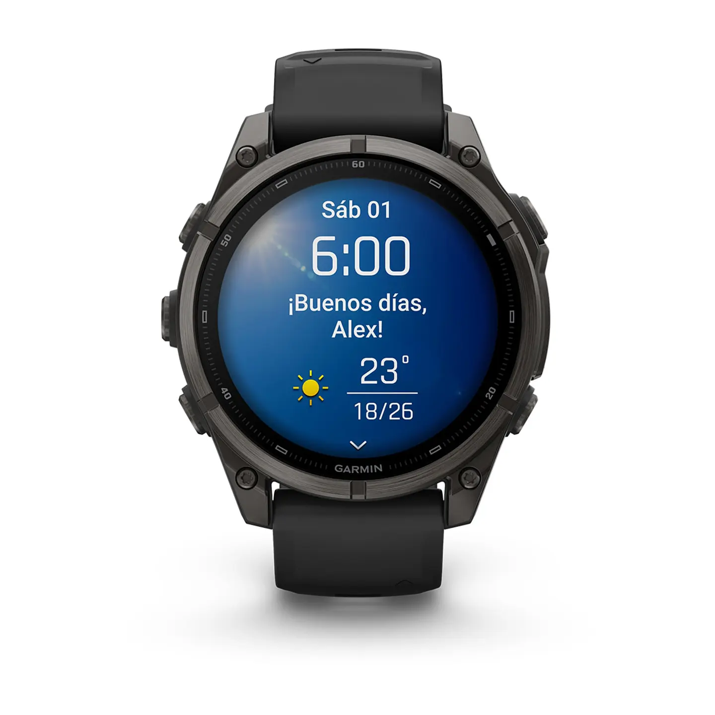 Garmin fēnix 9 47 mm – Titanio DLC, correa negra 9