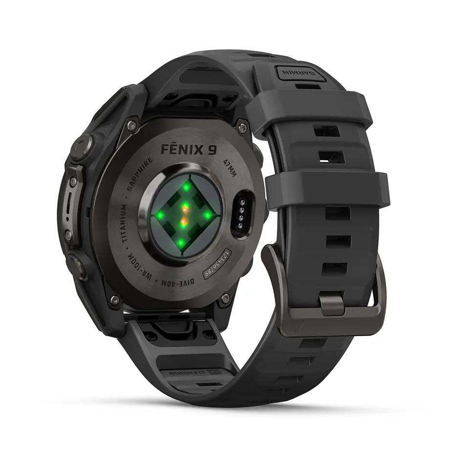 Garmin fēnix 9 47 mm – Titanio DLC, correa negra 10