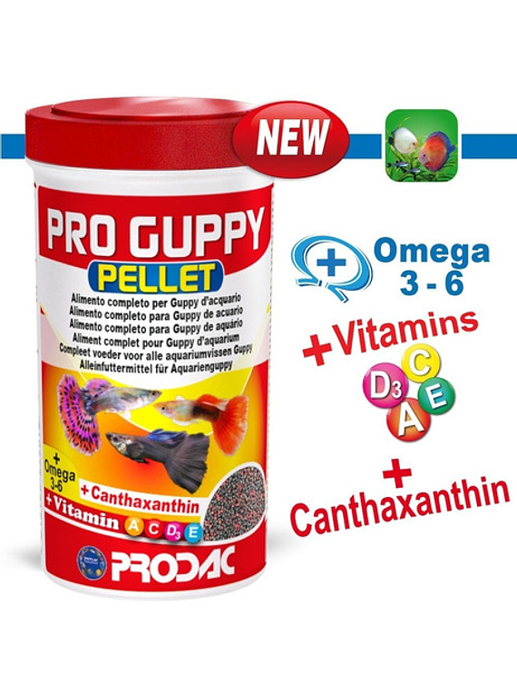 Alimento Peces Tropicales Proguppy Pellet 100ml/45g Premium