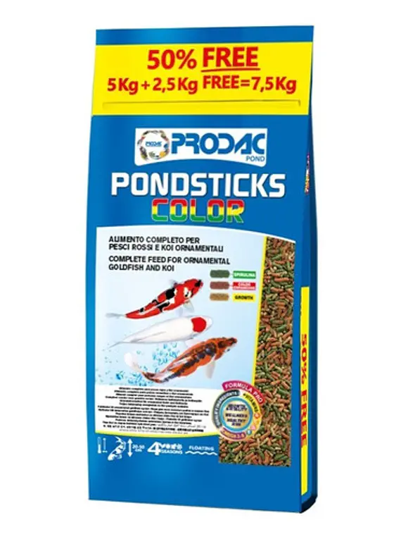 Alimento Peces Koi Y Carassius Prodac Pondstick Color 7.5k 