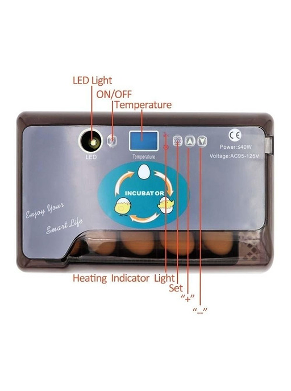Incubadora De Huevos Digital Automática 12 Huevos 