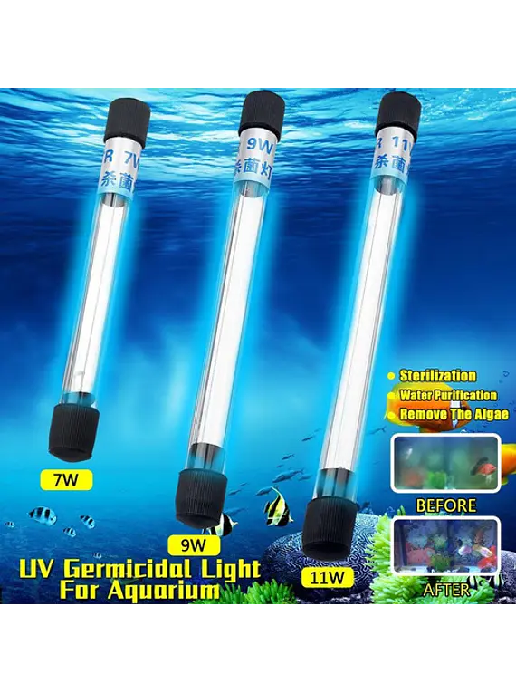 Luz Led Uv - Antialgas - 7w - Sumergible