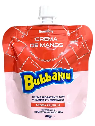 Crema de Manos Hidratante - Aroma Frutilla con Vitamina E (30g)