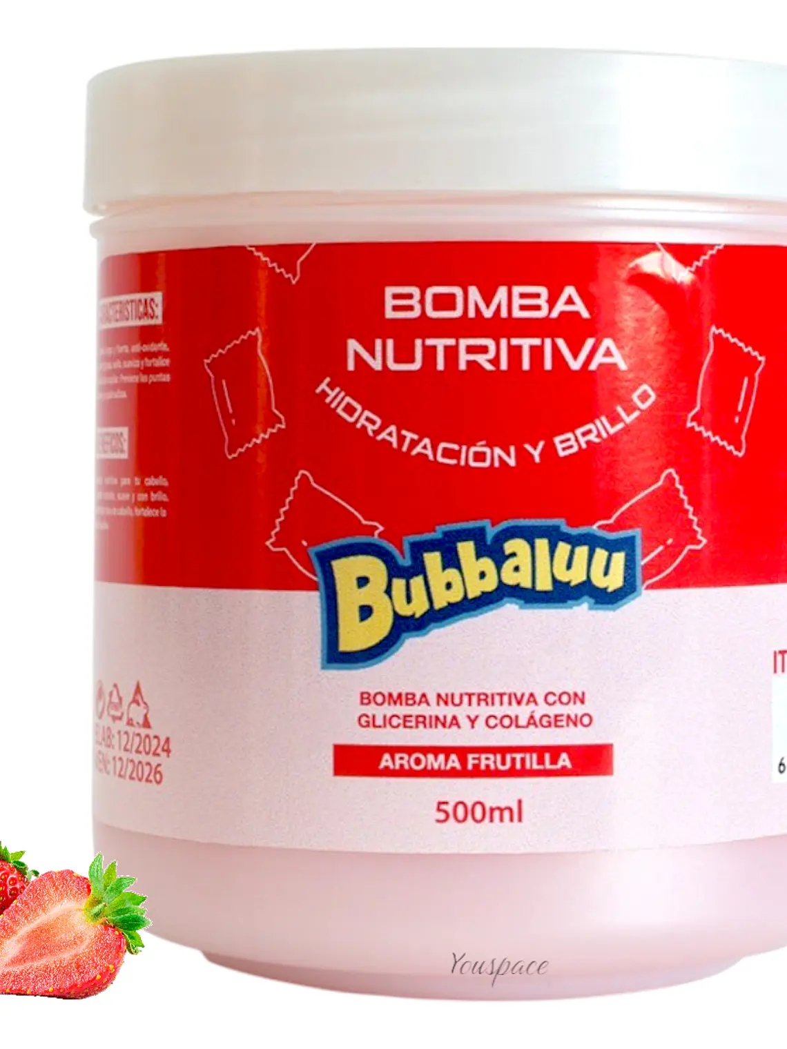 Bomba Capilar Nutritiva - Aroma Frutilla con Colágeno y Glicerina (500ml) 1