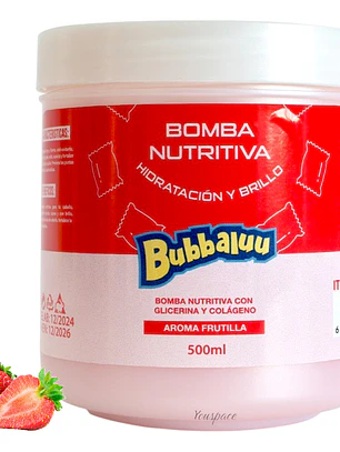 Bomba Capilar Nutritiva - Aroma Frutilla con Colágeno y Glicerina (500ml)