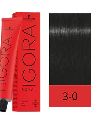 Tintura Schwarzkopf Igora Royal 3-0 - Castaño Oscuro (60ml)