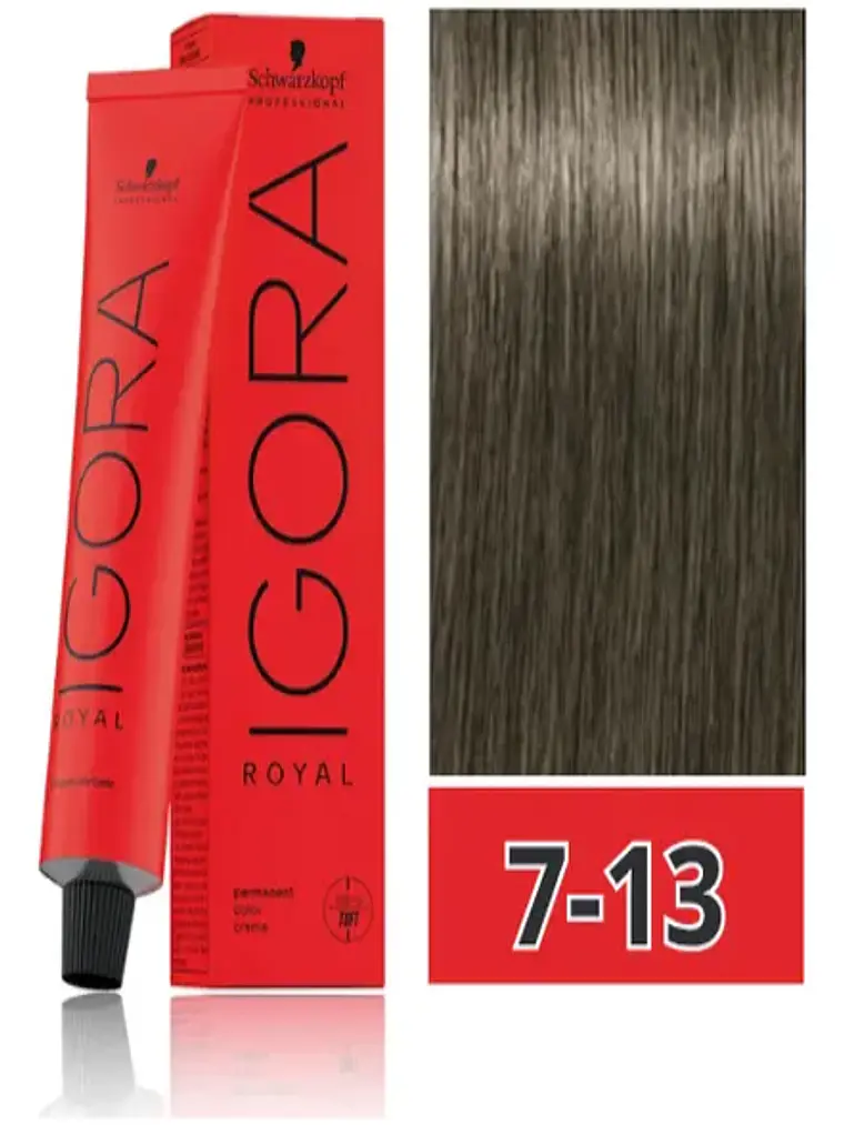 Igora Royal 7-13 - Rubio Medio Ceniza Mate (60ml) 1