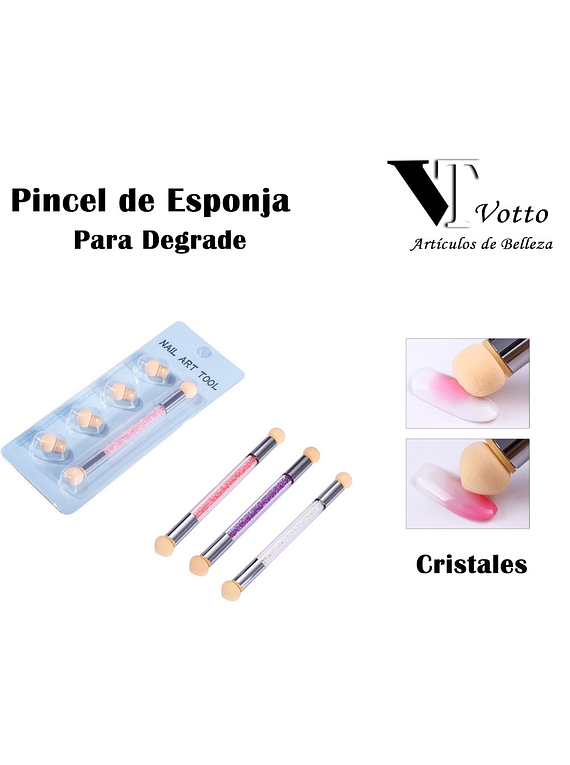 Pincel de Esponja para Degrade con Cristales