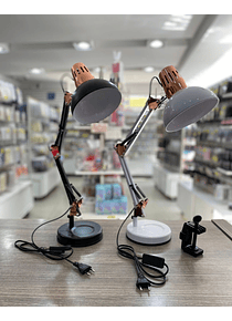 Lámpara de mesa con base y sujetador