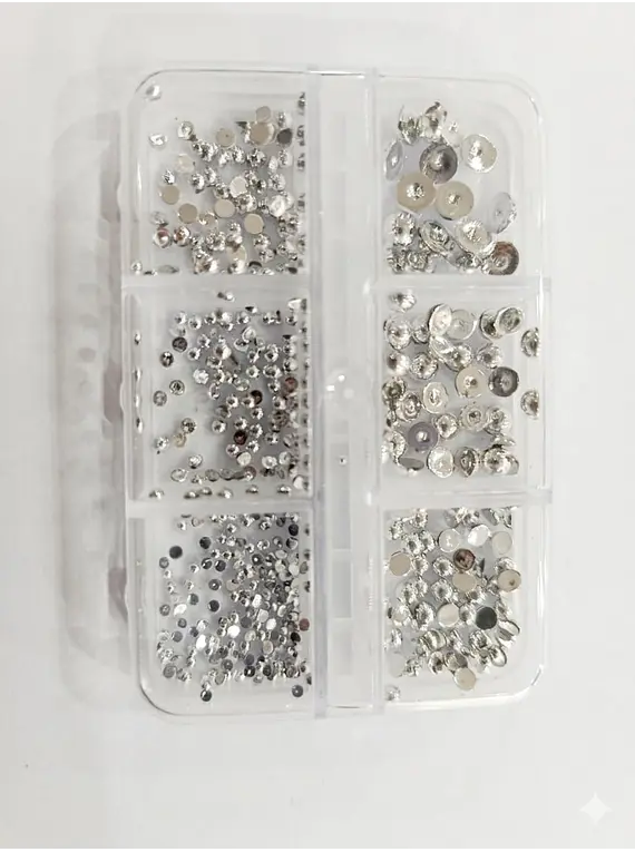 Set de perlas planas x6 unds ( dorado y plateado)