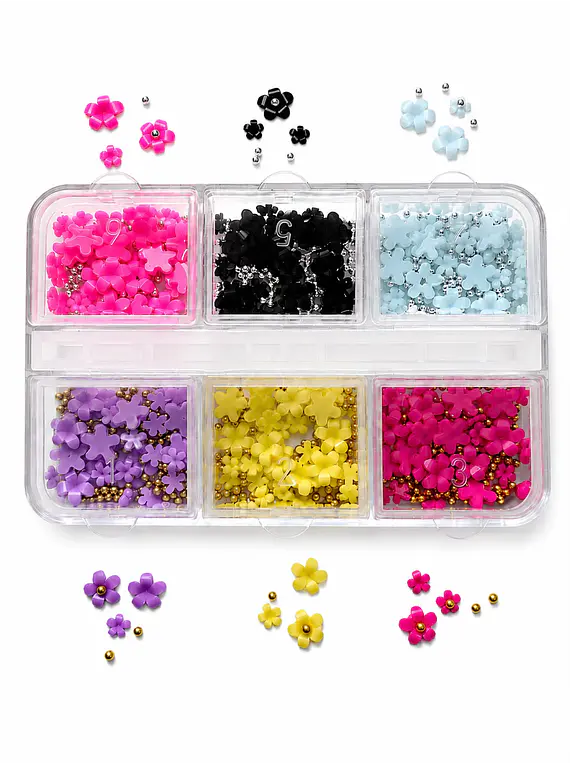 Set de flores 3D x6