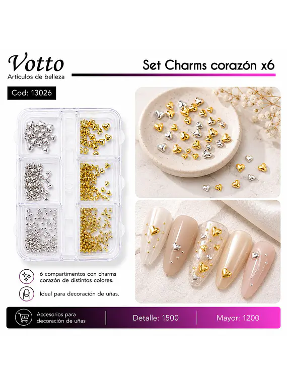 Set deco estrella - corazón x6 