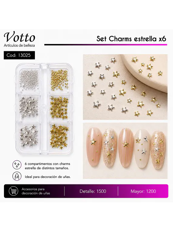 Set deco estrella - corazón x6 