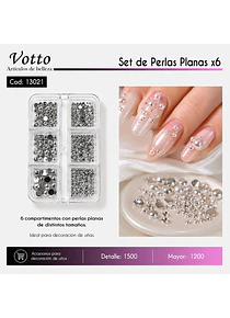 Set De Perlas Planas x6