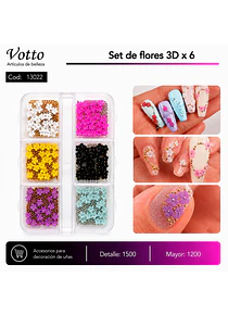 Set de flores 3D x6