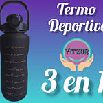 Termo Deportivo/Multicolor/Motivacional 3 en 1 con Stickers