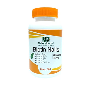 Biotin Nails - 60 Cápsulas - 300mg.