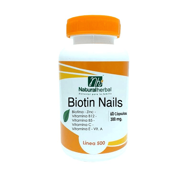 Biotin Nails - 60 Cápsulas - 300mg.
