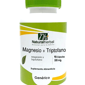 Magnesio + Triptofano - 90 Capsulas - 500 mg
