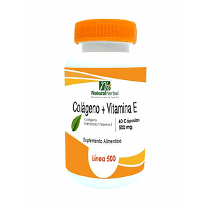 Colageno + vitamina E - 500mg x 60 caps
