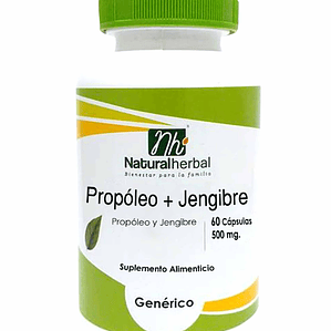 Propoleo + jengibre - 500mg x 60 caps