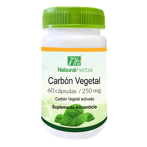 Carbón Vegetal - 60 Cápsulas 250 mg.