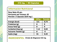 Citrato de Magnesio - 90 Cápsulas 310 mg.