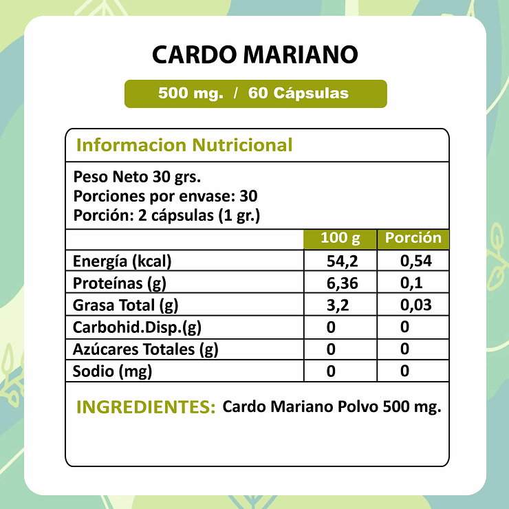 Cardo Mariano - 60 Cápsulas 500 mg. 4