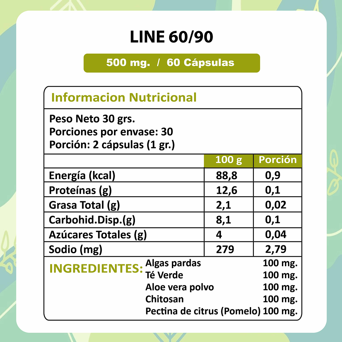 Line 60/90 - 60 Cápsulas 500 mg. 3